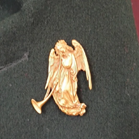 Dillard’s Green Double-Breasted Merino Wool Coat Women’s XL Angel Pin Vintage - Picture 4 of 11